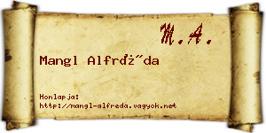 Mangl Alfréda névjegykártya